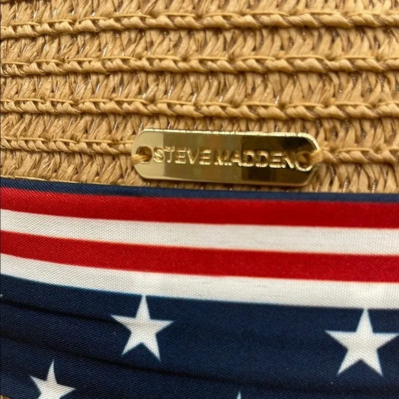 Steve Madden Stylish Tan Straw Hat with Ribbon - Picture 4 of 6